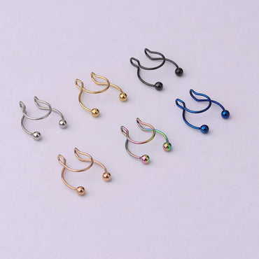 Geometric Metal Plating Nose Ring