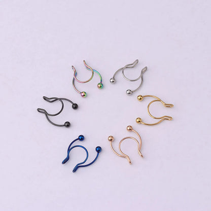 Geometric Metal Plating Nose Ring