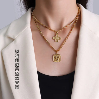 Fashion Geometric Titanium Steel Plating Necklace