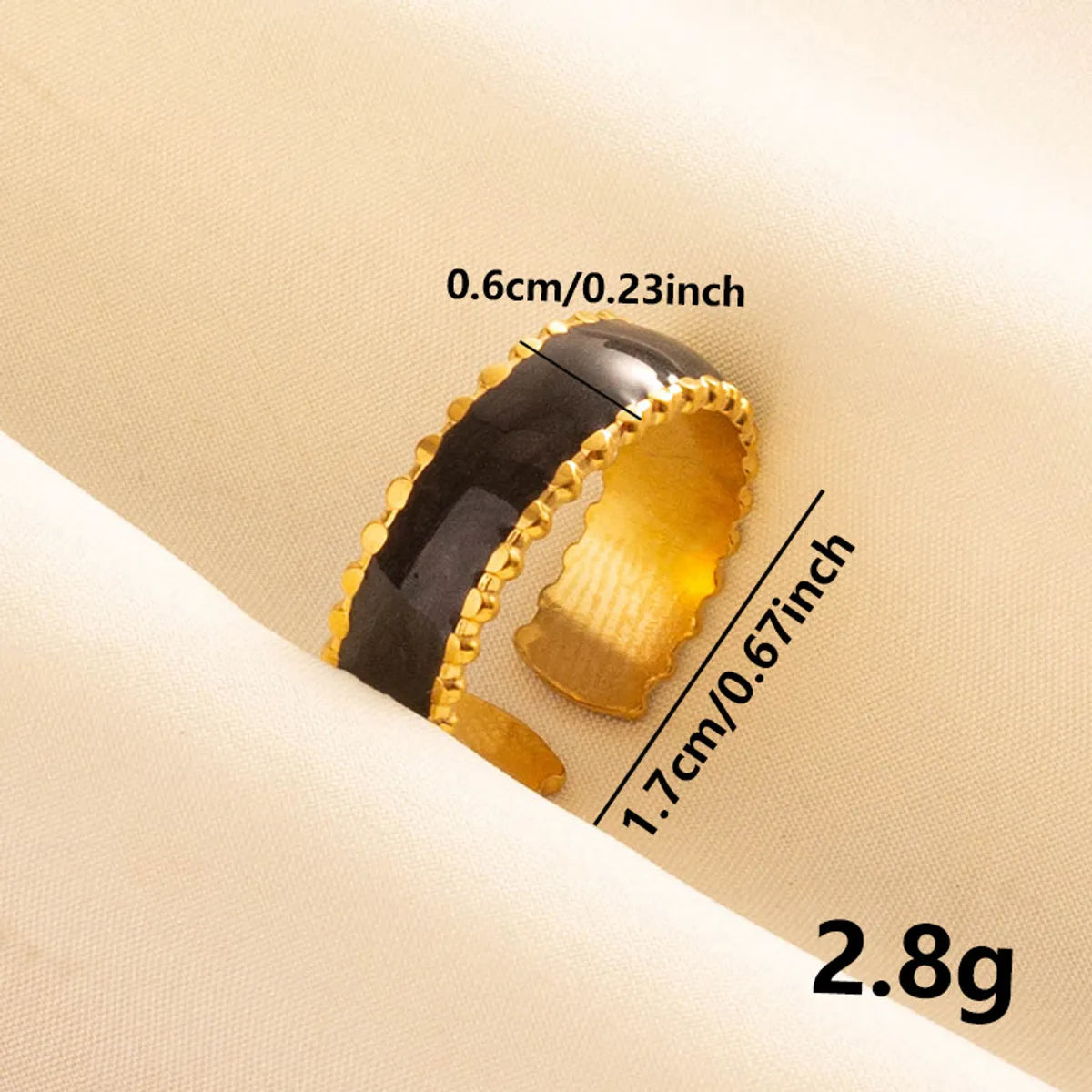 Wholesale Jewelry French Style Modern Style Geometric 304 Stainless Steel Polishing Enamel Open Rings