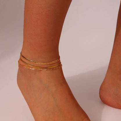 Wholesale Jewelry French Style Modern Style Solid Color 304 Stainless Steel Anklet