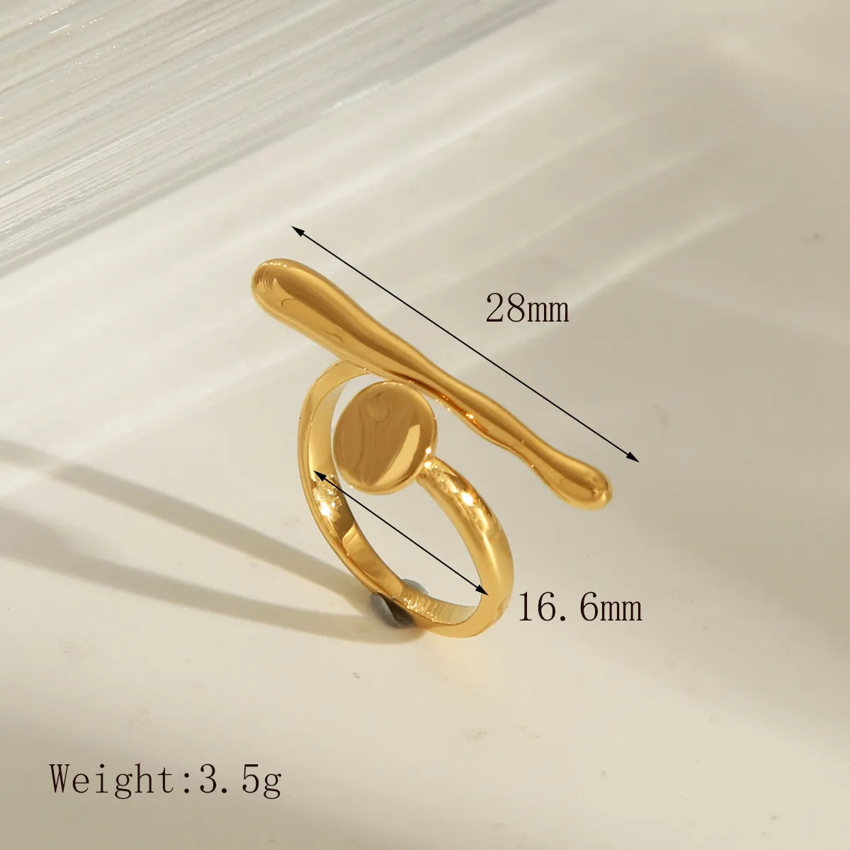 Wholesale Jewelry French Style Simple Style Commute Irregular 304 Stainless Steel 18K Gold Plated Hollow Out Open Rings