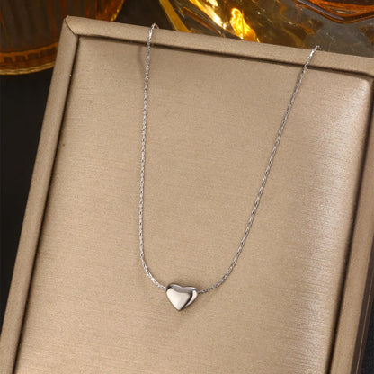 Wholesale Jewelry French Style Simple Style Heart Shape 304 Stainless Steel 18K Gold Plated Necklace