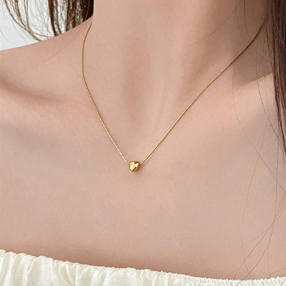 Wholesale Jewelry French Style Simple Style Heart Shape 304 Stainless Steel 18K Gold Plated Necklace