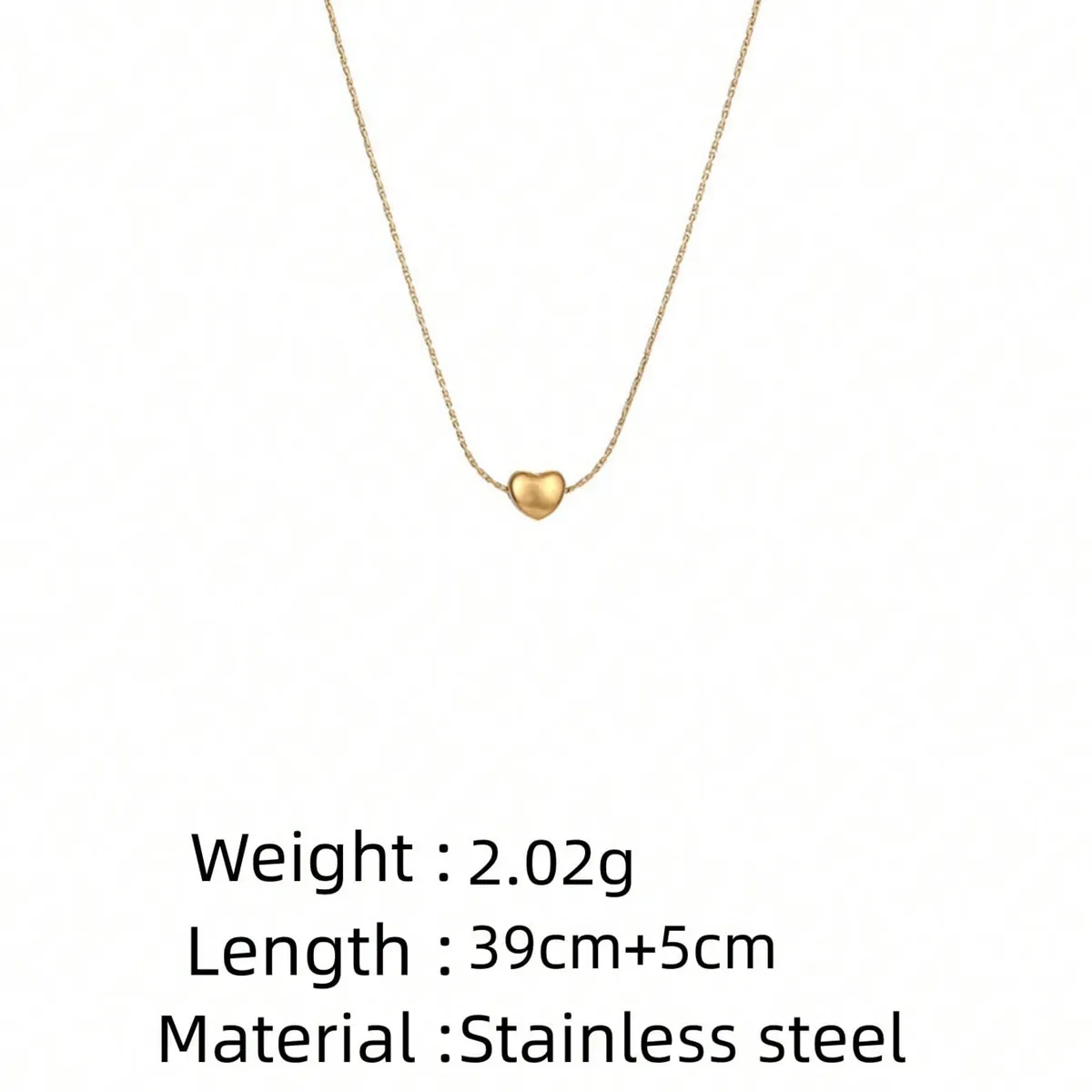 Wholesale Jewelry French Style Simple Style Heart Shape 304 Stainless Steel 18K Gold Plated Necklace