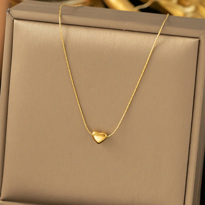 Wholesale Jewelry French Style Simple Style Heart Shape 304 Stainless Steel 18K Gold Plated Necklace