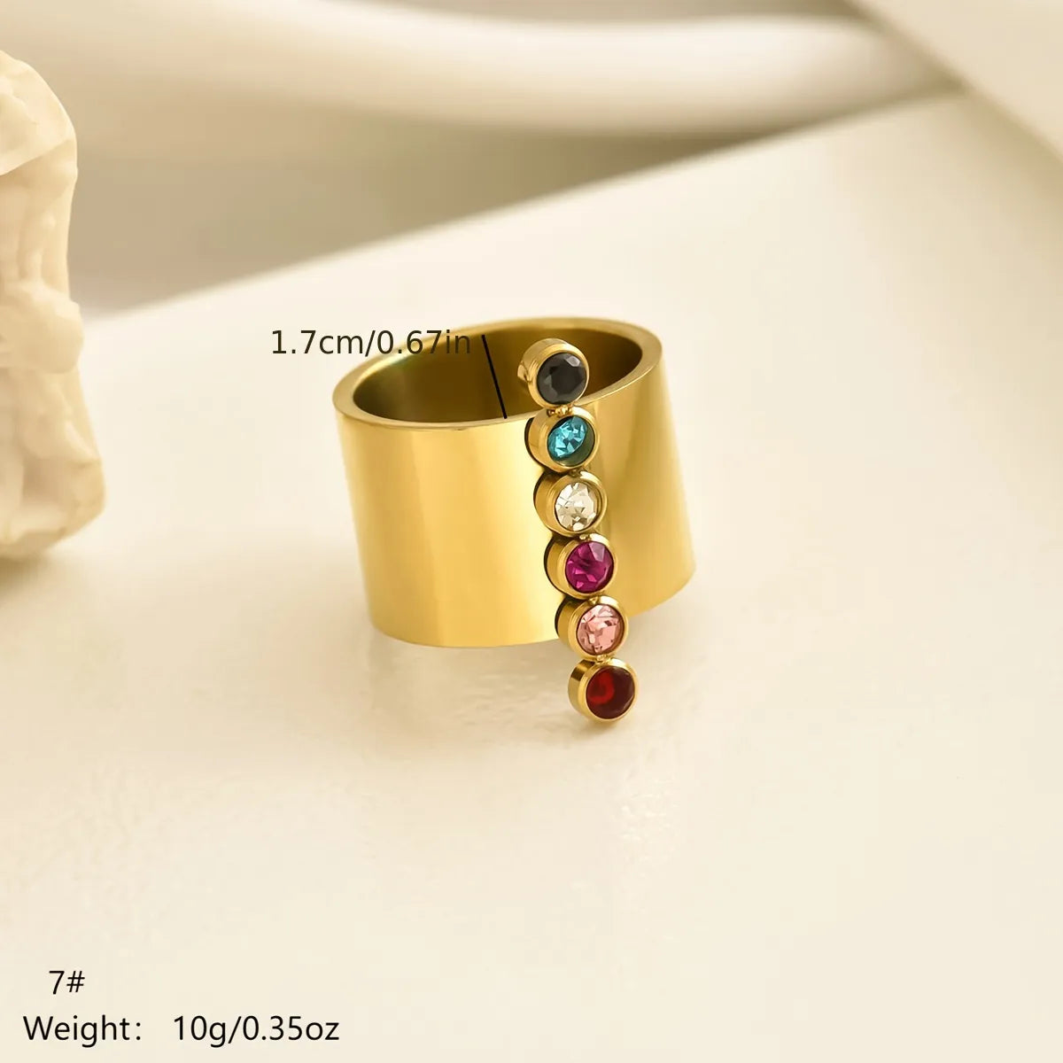 Wholesale Jewelry French Style Simple Style Multicolor Simple 304 Stainless Steel Zircon Polishing Inlay Rings