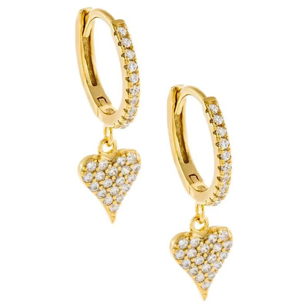 Wholesale Jewelry Full Diamond Heart-shaped Fashion Long Earrings Necklace Gooddiy