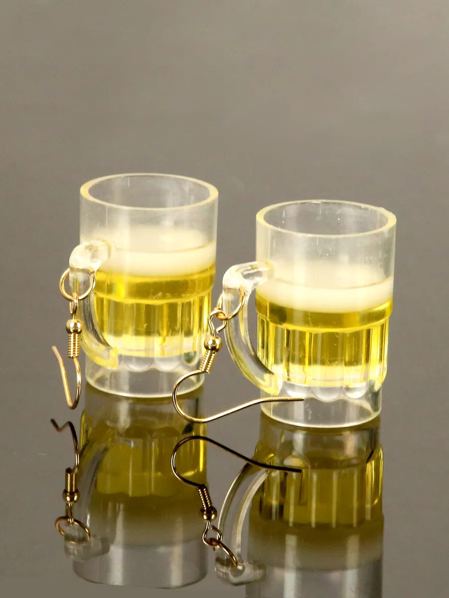 1 Pair Funny Beer Zinc Alloy Drop Earrings