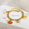 Wholesale Jewelry Funny Classic Style Pumpkin Bat 304 Stainless Steel Acrylic Artificial Pearls 18K Gold Plated Epoxy Plating Bracelets Earrings Necklace