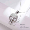 Wholesale Jewelry Funny Cool Style Skull Titanium Steel Zircon 18K Gold Plated Inlay Pendant Necklace