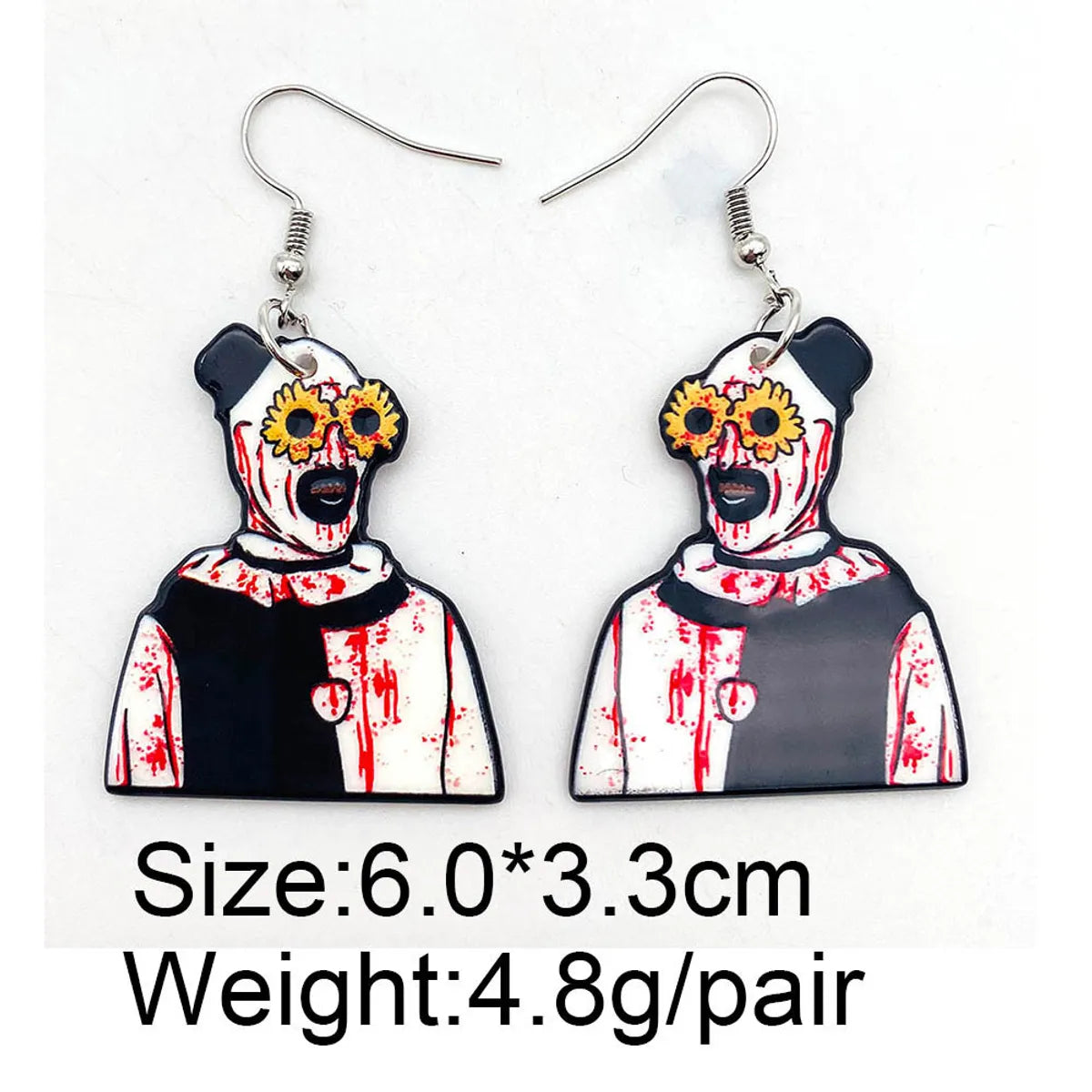 Wholesale Jewelry Funny Letter Skull Arylic Drop Earrings