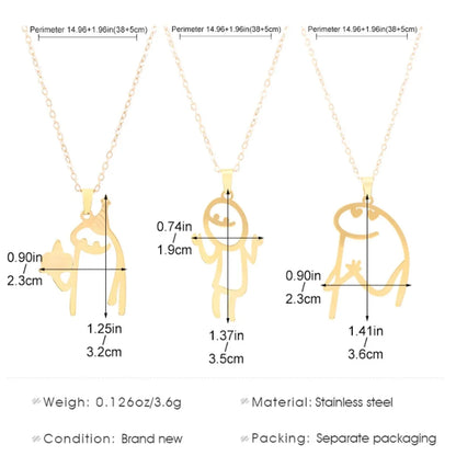 Wholesale Jewelry Funny Simple Style Cartoon Character 304 Stainless Steel Pendant Necklace