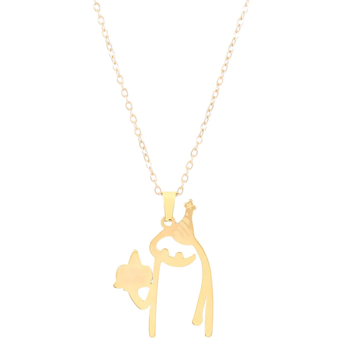 Wholesale Jewelry Funny Simple Style Cartoon Character 304 Stainless Steel Pendant Necklace