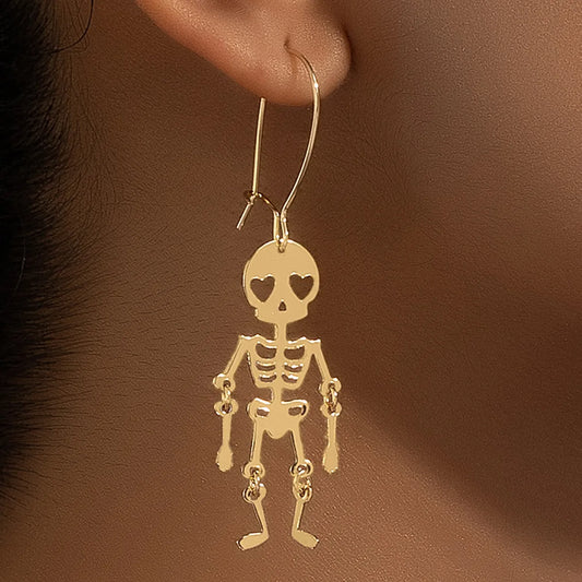 Wholesale Jewelry Funny Simple Style Skull Metal Plating Drop Earrings