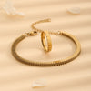 Wholesale Jewelry Glam Luxurious Classic Style Solid Color 304 Stainless Steel 18K Gold Plated Jewelry Set