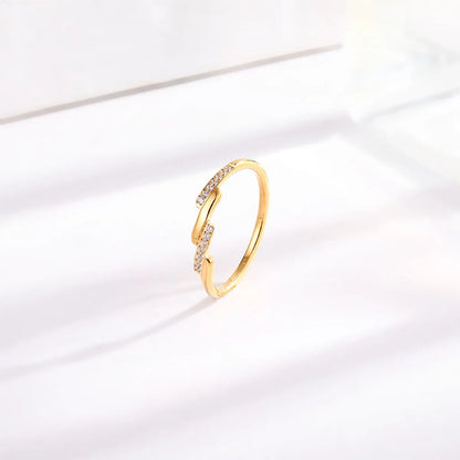 Wholesale Jewelry Glam Shiny Solid Color Titanium Steel Diamond 18K Gold Plated Plating Inlay Rings