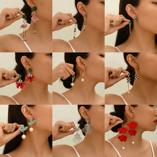 Wholesale Jewelry Glam Simple Style Roman Style Animal Flower Alloy Rhinestones Inlay Drop Earrings