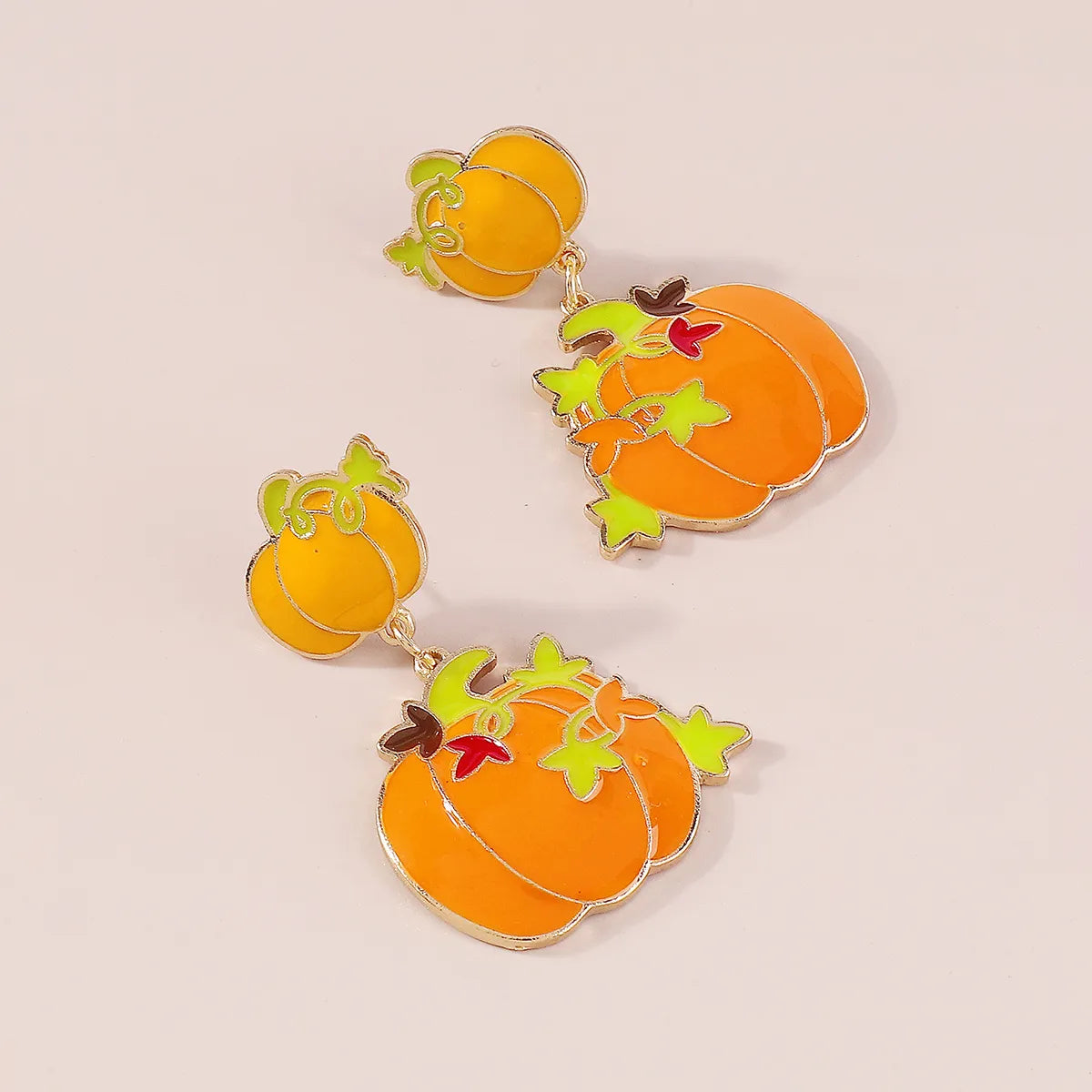 Wholesale Jewelry Gothic Cool Style Pumpkin Alloy Enamel Drop Earrings