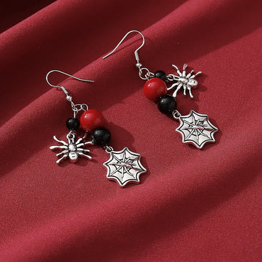 Wholesale Jewelry Gothic Retro Spider Spider Web Alloy Drop Earrings