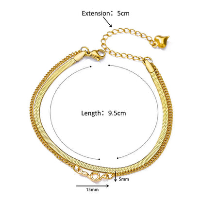 Wholesale Jewelry Hawaiian Vacation Geometric 304 Stainless Steel 18K Gold Plated Anklet