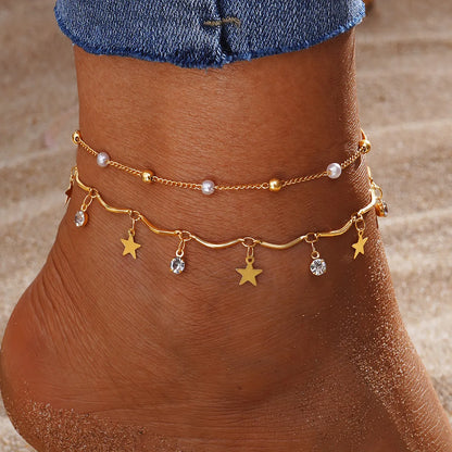 Wholesale Jewelry Hawaiian Vacation Heart Shape Alloy Anklet