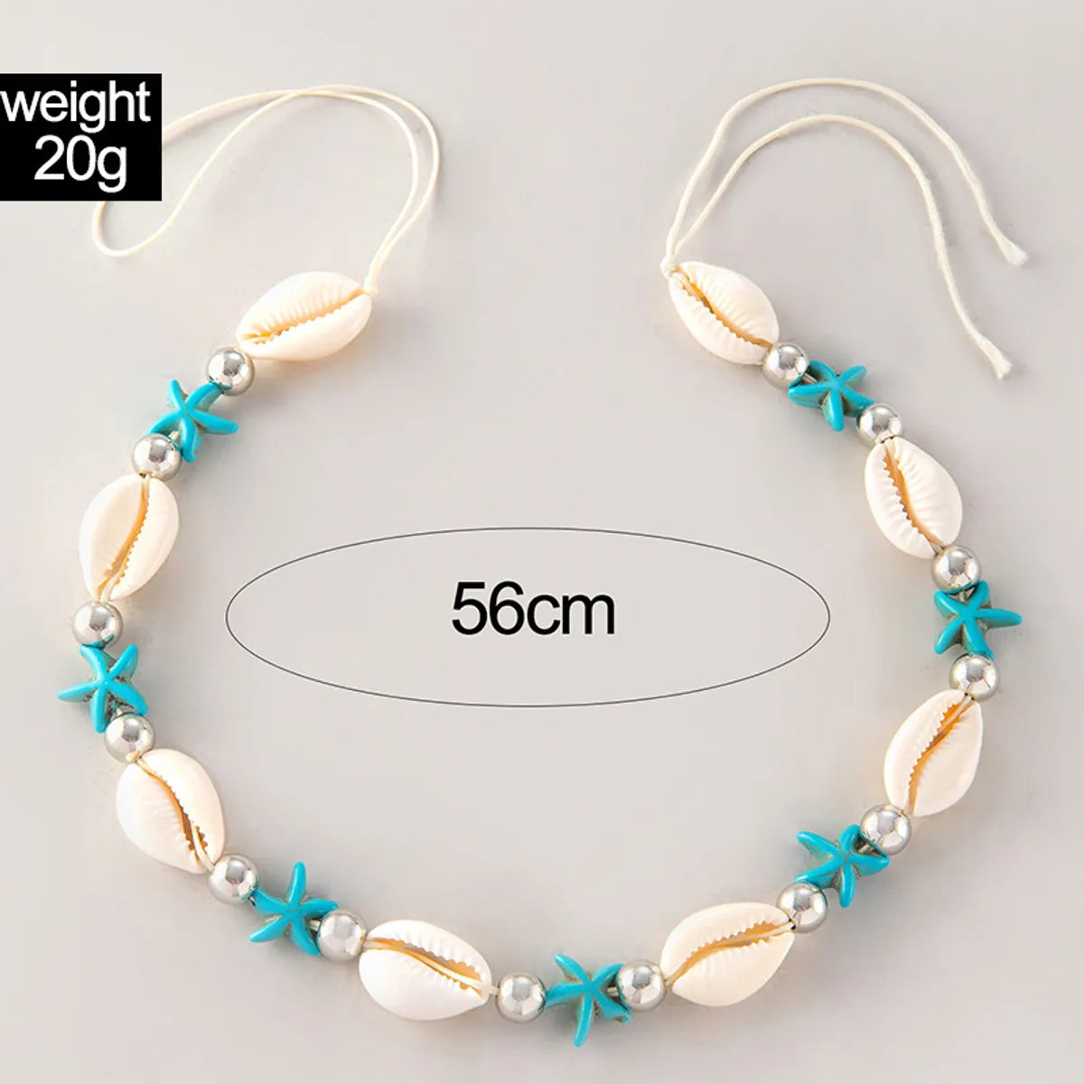 Wholesale Jewelry Hawaiian Vacation Modern Style Geometric Starfish Alloy Shell Beaded Necklace