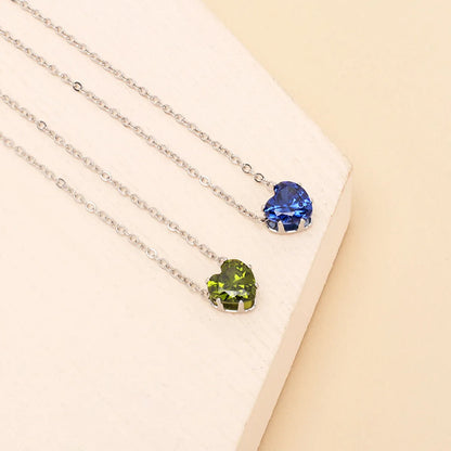 Wholesale Jewelry Heart-shaped Zircon Pendant Necklace Gooddiy