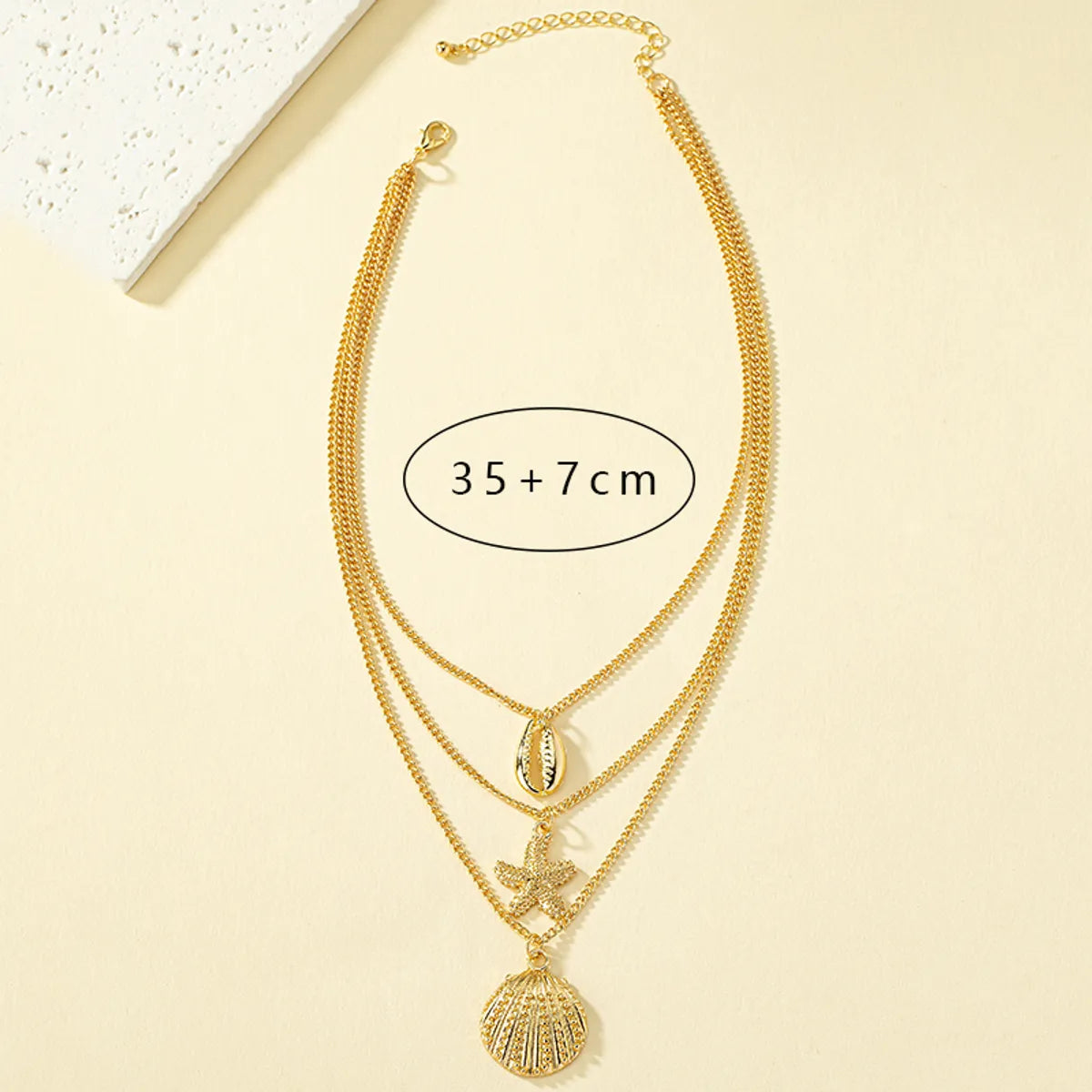 Wholesale Jewelry Hip-hop Beach Starfish Shell Alloy Pendant Necklace