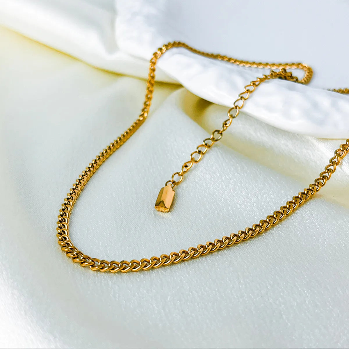 Wholesale Jewelry Hip-Hop Classic Style Streetwear Solid Color 304 Stainless Steel 14K Gold Plated Necklace