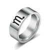 Wholesale Jewelry Hip-Hop Commute Constellation 304 Stainless Steel Silver Plated Carving Rings