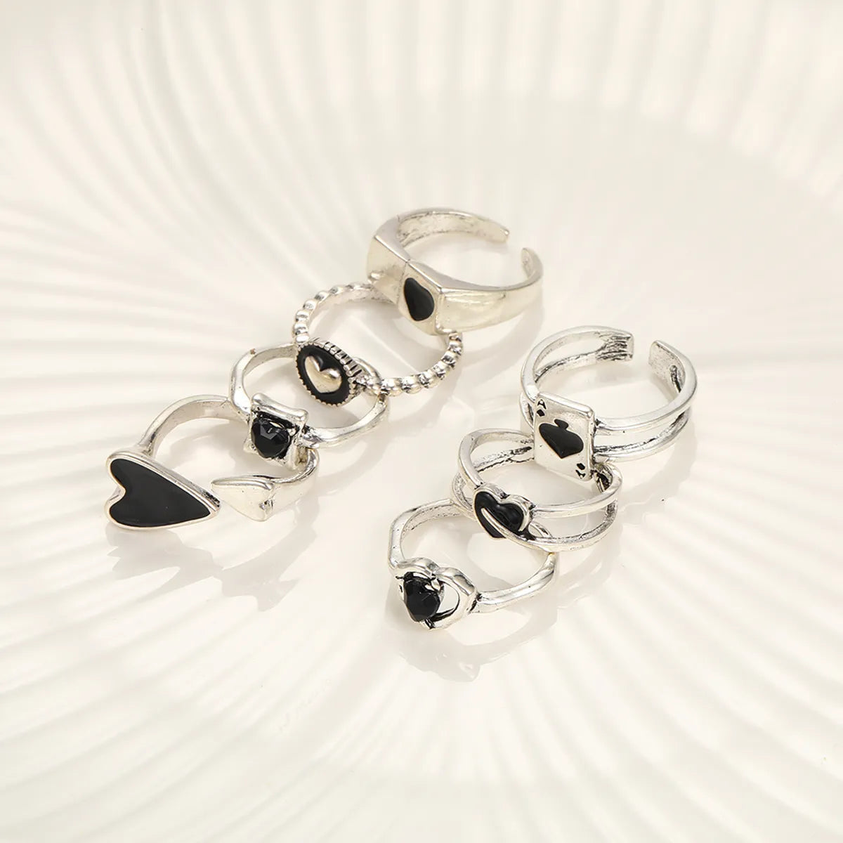 Wholesale Jewelry Hip-hop Cool Style Heart Shape Alloy Enamel Plating Rings