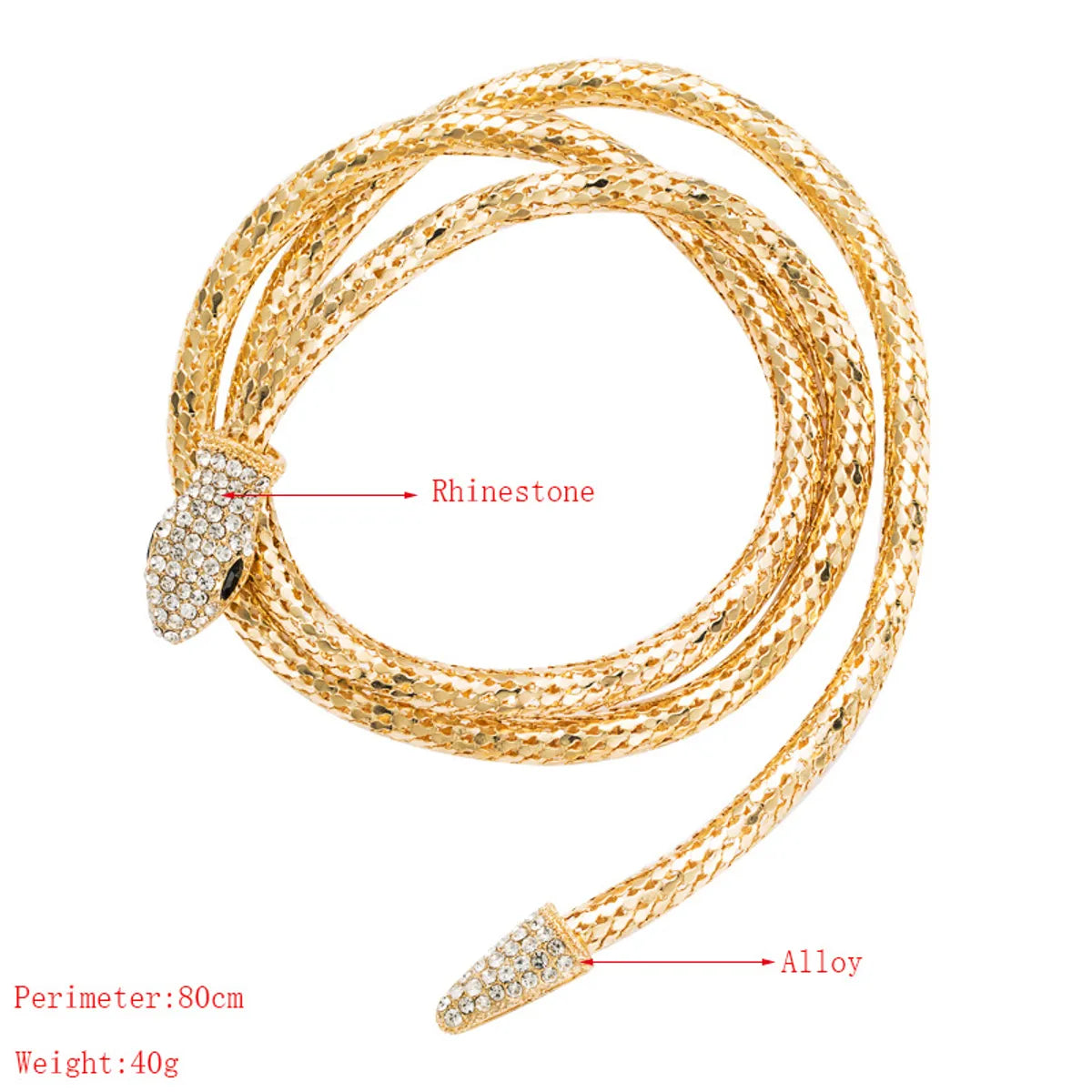 Wholesale Jewelry Hip-Hop Exaggerated Novelty Snake Alloy Rhinestones Inlay Necklace