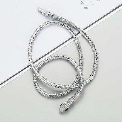 Wholesale Jewelry Hip-Hop Exaggerated Novelty Snake Alloy Rhinestones Inlay Necklace