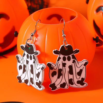 Wholesale Jewelry Hip-Hop Funny Monster Skull Grimace Arylic Alloy Drop Earrings