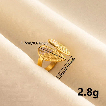 Wholesale Jewelry Hip-Hop Retro Classic Style Geometric 304 Stainless Steel 18K Gold Plated Polishing Enamel Open Rings