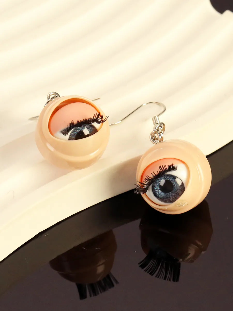 1 Pair Hip-Hop Retro Eye Zinc Alloy Drop Earrings