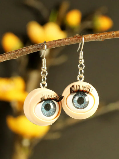 1 Pair Hip-Hop Retro Eye Zinc Alloy Drop Earrings