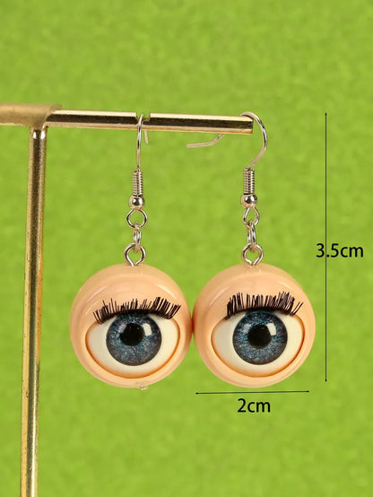 1 Pair Hip-Hop Retro Eye Zinc Alloy Drop Earrings