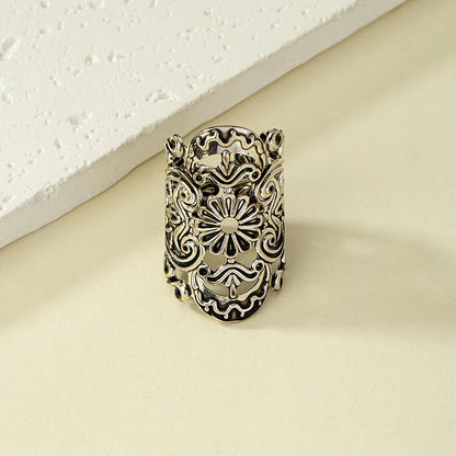 Wholesale Jewelry Hip-Hop Retro Flower Alloy Plating Rings