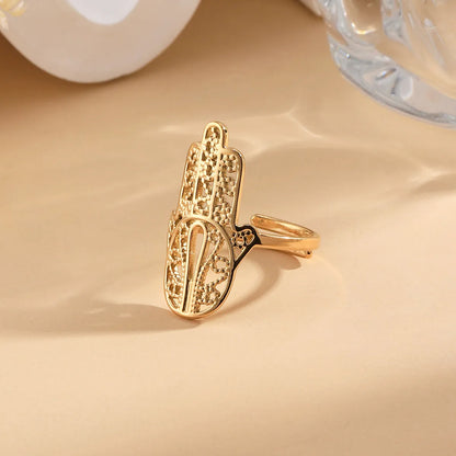 Wholesale Jewelry Hip-Hop Retro Solid Color 304 Stainless Steel 14K Gold Plated Plating Rings