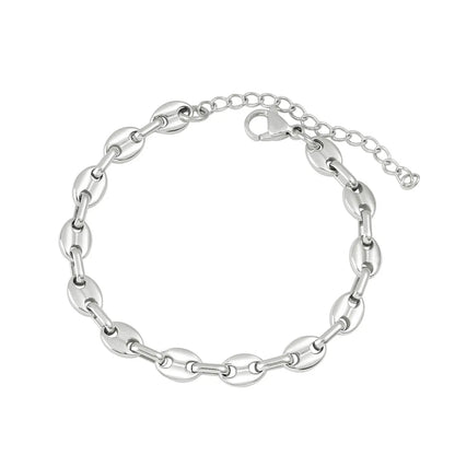 Wholesale Jewelry Hip-Hop Retro Solid Color 304 Stainless Steel Chain Bracelets Necklace