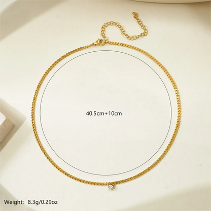 Wholesale Jewelry Hip-Hop Simple Style Classic Style Round 304 Stainless Steel Rhinestones 14K Gold Plated Polishing Plating Diamond Pendant Necklace