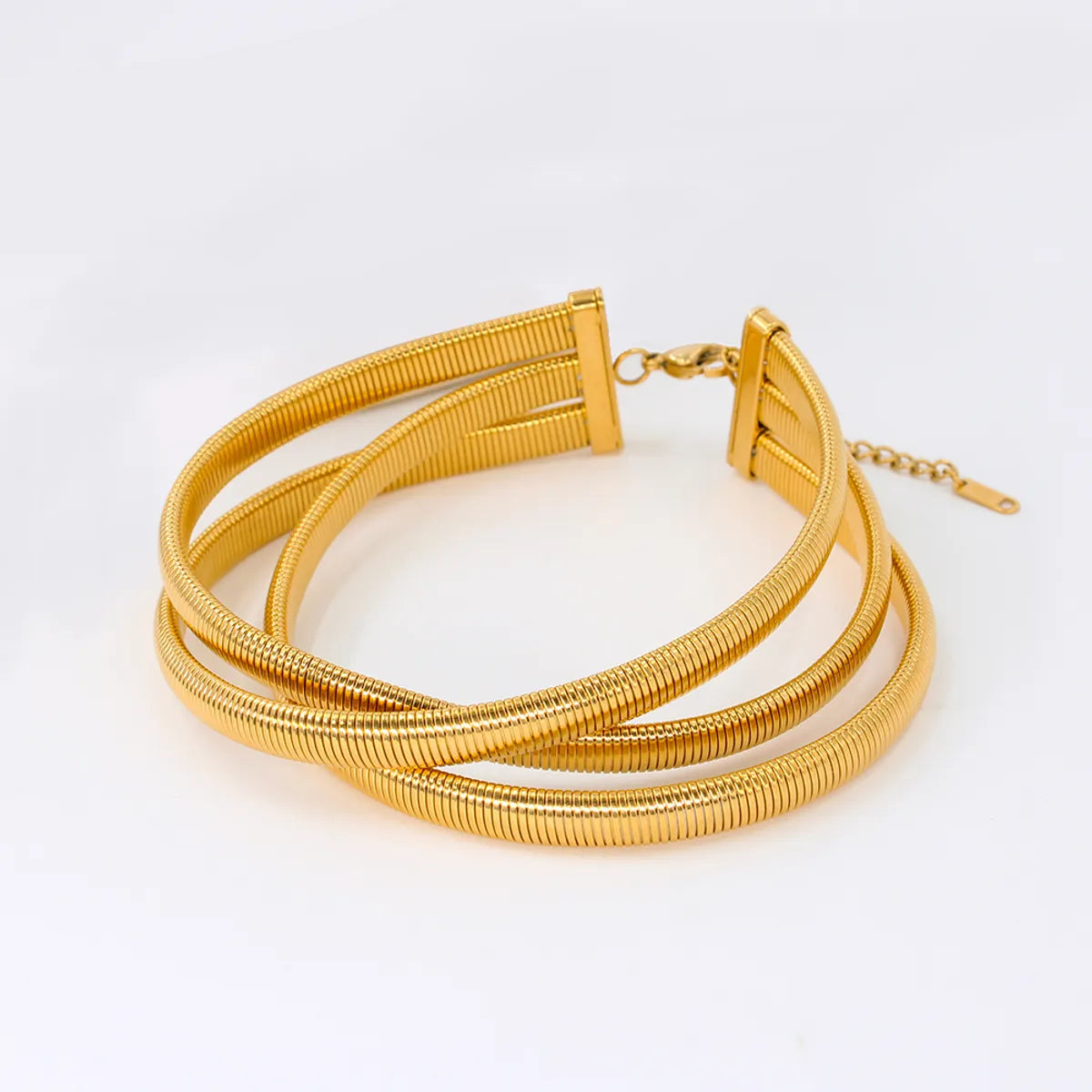 Wholesale Jewelry Hip-Hop Simple Style Commute Geometric 304 Stainless Steel 316 Stainless Steel  Zircon 18K Gold Plated Inlay Bracelets Earrings Necklace