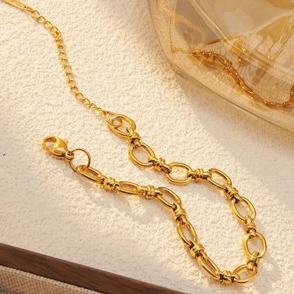 Wholesale Jewelry Hip-Hop Streetwear Cool Style Solid Color 304 Stainless Steel 18K Gold Plated Jewelry Set