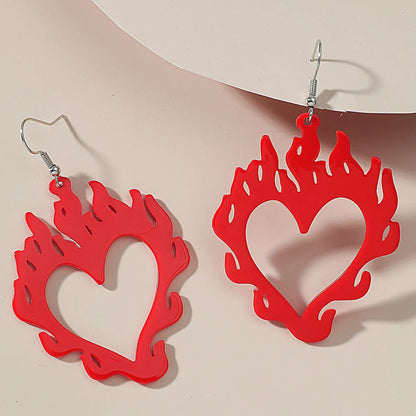 Wholesale Jewelry Hollow Heart Flame Pendant Earrings Gooddiy