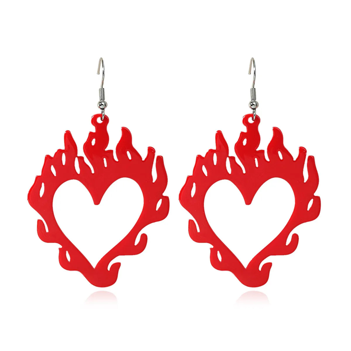 Wholesale Jewelry Hollow Heart Flame Pendant Earrings Gooddiy