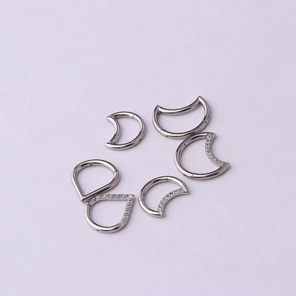 Wholesale Jewelry Hollow Moon Drop Shape Stainless Steel Nose Ring Gooddiy