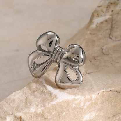 Wholesale Jewelry IG Style Bow Knot 316 Stainless Steel  Open Rings