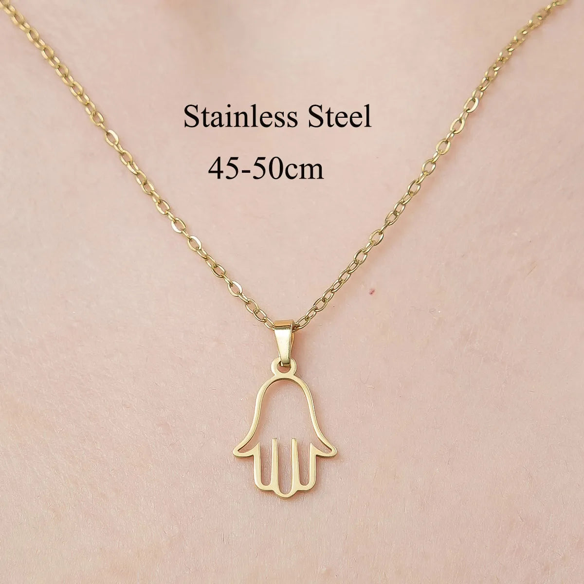 Wholesale Jewelry IG Style Casual  Palm Tree 201 Stainless Steel 18K Gold Plated Polishing Hollow Out Pendant Necklace